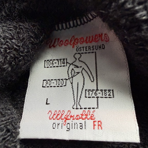 Woolpower Ullfrotte Sweater Mens Large Black 1/4 Zip 400 Wool Mid Layer Sweden - Picture 4 of 9
